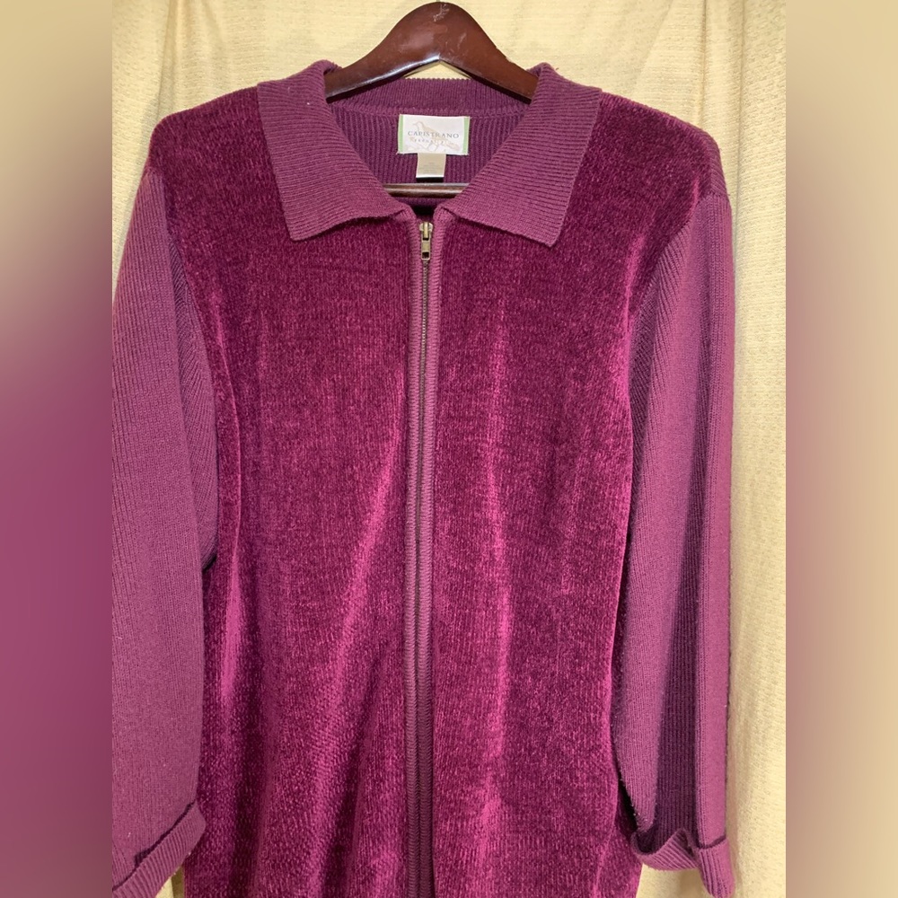Vintage Capistrano zipper up purple sweater 18/20